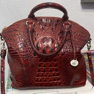 Brahmin Pecan Melborne Croc-Embossed Shoulder Bag